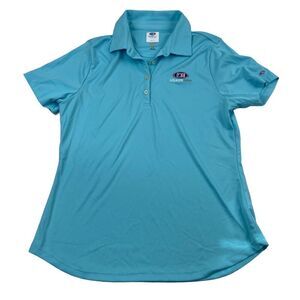U.S. Kids Golf Collection by Greg Norman Play Dry Size L S/S Blue Polo Shirt